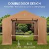 imageBest Choice Products 10x8ft Outdoor Storage Shed Carport Canopy Shelter Dual Doors ampamp Windows Metal Frame WeatherResistant Perfect for Storing Motorcycle Bike Garden Tools  GrayTan