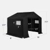 imageBest Choice Products 10x8ft Outdoor Storage Shed Carport Canopy Shelter Dual Doors ampamp Windows Metal Frame WeatherResistant Perfect for Storing Motorcycle Bike Garden Tools  GrayBlack