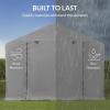 imageBest Choice Products 10x8ft Outdoor Storage Shed Carport Canopy Shelter Dual Doors ampamp Windows Metal Frame WeatherResistant Perfect for Storing Motorcycle Bike Garden Tools  GrayGray