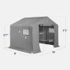imageBest Choice Products 10x8ft Outdoor Storage Shed Carport Canopy Shelter Dual Doors ampamp Windows Metal Frame WeatherResistant Perfect for Storing Motorcycle Bike Garden Tools  GrayGray