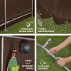 imageBest Choice Products 10x8ft Outdoor Storage Shed Carport Canopy Shelter Dual Doors ampamp Windows Metal Frame WeatherResistant Perfect for Storing Motorcycle Bike Garden Tools  GrayBrown