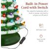imageBest Choice Products 15in Ceramic Christmas Tree Prelit HandPainted Tabletop Holiday Tree Star Topper 64 Lights  Green wMulticolored BulbsFrosted W Multicolored Lights