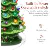 imageBest Choice Products 15in Ceramic Christmas Tree Prelit HandPainted Tabletop Holiday Tree Star Topper 64 Lights  Green wMulticolored BulbsGreen W Multicolored Lights
