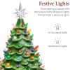 imageBest Choice Products 15in Ceramic Christmas Tree Prelit HandPainted Tabletop Holiday Tree Star Topper 64 Lights  Green wMulticolored BulbsGreen W Multicolored Lights