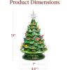 imageBest Choice Products 15in Ceramic Christmas Tree Prelit HandPainted Tabletop Holiday Tree Star Topper 64 Lights  Green wMulticolored BulbsGreen W Multicolored Lights