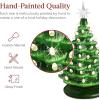 imageBest Choice Products 15in Ceramic Christmas Tree Prelit HandPainted Tabletop Holiday Tree Star Topper 64 Lights  Green wMulticolored BulbsGreen W Warm White Lights