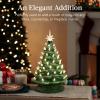 imageBest Choice Products 15in Ceramic Christmas Tree Prelit HandPainted Tabletop Holiday Tree Star Topper 64 Lights  Green wMulticolored BulbsGreen W Warm White Lights