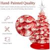 imageBest Choice Products 15in Ceramic Christmas Tree Prelit HandPainted Tabletop Holiday Tree Star Topper 64 Lights  Green wMulticolored BulbsPeppermint