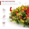 imageBest Choice Products 24in PreLit Battery Powered Christmas Wreath Artificial PreDecorated Holiday Accent w 70 Lights 96 PVC Tips Ribbons Pine Cones24in