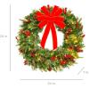 imageBest Choice Products 24in PreLit Battery Powered Christmas Wreath Artificial PreDecorated Holiday Accent w 70 Lights 96 PVC Tips Ribbons Pine Cones24in