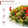 imageBest Choice Products 24in PreLit Battery Powered Christmas Wreath Artificial PreDecorated Holiday Accent w 70 Lights 96 PVC Tips Ribbons Pine Cones30in