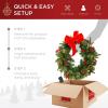 imageBest Choice Products 24in PreLit Battery Powered Christmas Wreath Artificial PreDecorated Holiday Accent w 70 Lights 96 PVC Tips Ribbons Pine Cones30in