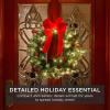 imageBest Choice Products 24in PreLit Battery Powered Christmas Wreath Artificial PreDecorated Holiday Accent w 70 Lights 96 PVC Tips Ribbons Pine Cones30in