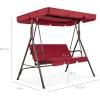 imageBest Choice Products 2Person Outdoor Patio Swing Chair Hanging Glider Porch Bench for Garden Poolside Backyard wConvertible Canopy Adjustable Shade Removable Cushions  BurgundyBurgundy