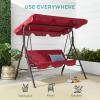 imageBest Choice Products 2Person Outdoor Patio Swing Chair Hanging Glider Porch Bench for Garden Poolside Backyard wConvertible Canopy Adjustable Shade Removable Cushions  BurgundyBurgundy