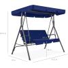 imageBest Choice Products 2Person Outdoor Patio Swing Chair Hanging Glider Porch Bench for Garden Poolside Backyard wConvertible Canopy Adjustable Shade Removable Cushions  BurgundyNavy Blue