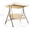 imageBest Choice Products 2Person Outdoor Patio Swing Chair Hanging Glider Porch Bench for Garden Poolside Backyard wConvertible Canopy Adjustable Shade Removable Cushions  BurgundyBeige