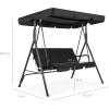 imageBest Choice Products 2Person Outdoor Patio Swing Chair Hanging Glider Porch Bench for Garden Poolside Backyard wConvertible Canopy Adjustable Shade Removable Cushions  BurgundyBlack