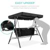 imageBest Choice Products 2Person Outdoor Patio Swing Chair Hanging Glider Porch Bench for Garden Poolside Backyard wConvertible Canopy Adjustable Shade Removable Cushions  BurgundyBlack