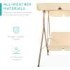imageBest Choice Products 2Person Outdoor Patio Swing Chair Hanging Glider Porch Bench for Garden Poolside Backyard wConvertible Canopy Adjustable Shade Removable Cushions  BurgundyBeige