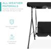 imageBest Choice Products 2Person Outdoor Patio Swing Chair Hanging Glider Porch Bench for Garden Poolside Backyard wConvertible Canopy Adjustable Shade Removable Cushions  BurgundyBlack