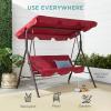 imageBest Choice Products 2Person Outdoor Patio Swing Chair Hanging Glider Porch Bench for Garden Poolside Backyard wConvertible Canopy Adjustable Shade Removable Cushions  BurgundyBlack