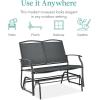 imageBest Choice Products 2Person Outdoor Patio Swing Glider Steel Bench Loveseat Rocker for Deck Porch wTextilene Fabric Steel Frame  Dark GrayDark Gray