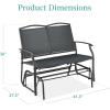 imageBest Choice Products 2Person Outdoor Patio Swing Glider Steel Bench Loveseat Rocker for Deck Porch wTextilene Fabric Steel Frame  Dark GrayDark Gray