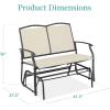 imageBest Choice Products 2Person Outdoor Patio Swing Glider Steel Bench Loveseat Rocker for Deck Porch wTextilene Fabric Steel Frame  Dark GrayIvoryGray