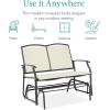 imageBest Choice Products 2Person Outdoor Patio Swing Glider Steel Bench Loveseat Rocker for Deck Porch wTextilene Fabric Steel Frame  Dark GrayIvoryGray