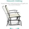 imageBest Choice Products 2Person Outdoor Patio Swing Glider Steel Bench Loveseat Rocker for Deck Porch wTextilene Fabric Steel Frame  Dark GrayIvoryGray