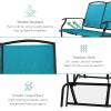 imageBest Choice Products 2Person Outdoor Patio Swing Glider Steel Bench Loveseat Rocker for Deck Porch wTextilene Fabric Steel Frame  Dark GrayPeacock BlueBlack