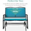 imageBest Choice Products 2Person Outdoor Patio Swing Glider Steel Bench Loveseat Rocker for Deck Porch wTextilene Fabric Steel Frame  Dark GrayPeacock BlueBlack