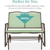 imageBest Choice Products 2Person Outdoor Patio Swing Glider Steel Bench Loveseat Rocker for Deck Porch wTextilene Fabric Steel Frame  Dark GraySage GreenBrown
