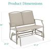 imageBest Choice Products 2Person Outdoor Patio Swing Glider Steel Bench Loveseat Rocker for Deck Porch wTextilene Fabric Steel Frame  Dark GrayTaupe