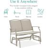 imageBest Choice Products 2Person Outdoor Patio Swing Glider Steel Bench Loveseat Rocker for Deck Porch wTextilene Fabric Steel Frame  Dark GrayTaupe