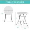 imageBest Choice Products 32in Bar Height Folding Table Round Indoor Outdoor Accessory for Patio Backyard Dining Room Events wThick Table Top Metal Frame Locking Legs 330lb Weight Capacity  WhiteWhite