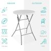 imageBest Choice Products 32in Bar Height Folding Table Round Indoor Outdoor Accessory for Patio Backyard Dining Room Events wThick Table Top Metal Frame Locking Legs 330lb Weight Capacity  WhiteWhite
