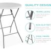imageBest Choice Products 32in Bar Height Folding Table Round Indoor Outdoor Accessory for Patio Backyard Dining Room Events wThick Table Top Metal Frame Locking Legs 330lb Weight Capacity  WhiteWhite