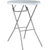 imageBest Choice Products 32in Bar Height Folding Table Round Indoor Outdoor Accessory for Patio Backyard Dining Room Events wThick Table Top Metal Frame Locking Legs 330lb Weight Capacity  WhiteWhite