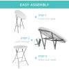 imageBest Choice Products 32in Bar Height Folding Table Round Indoor Outdoor Accessory for Patio Backyard Dining Room Events wThick Table Top Metal Frame Locking Legs 330lb Weight Capacity  WhiteWhite