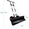imageBest Choice Products 36in Heavy Duty Steel Snow Shovel Pusher for Driveway wWheels Adjustable Handle Angled Blade Efficient Snow Removal Back Saver Snow Plow with Safety Reflective Tape  Black