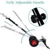 imageBest Choice Products 36in Heavy Duty Steel Snow Shovel Pusher for Driveway wWheels Adjustable Handle Angled Blade Efficient Snow Removal Back Saver Snow Plow with Safety Reflective Tape  Black