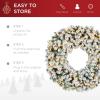 imageBest Choice Products 36in Large Flocked Artificial PreLit Fir Christmas Wreath Holiday Accent Decoration w 150 2in1 LED Lights 300 PVC Tips30in