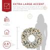 imageBest Choice Products 36in Large Flocked Artificial PreLit Fir Christmas Wreath Holiday Accent Decoration w 150 2in1 LED Lights 300 PVC Tips30in