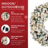 imageBest Choice Products 36in Large Flocked Artificial PreLit Fir Christmas Wreath Holiday Accent Decoration w 150 2in1 LED Lights 300 PVC Tips30in