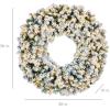 imageBest Choice Products 36in Large Flocked Artificial PreLit Fir Christmas Wreath Holiday Accent Decoration w 150 2in1 LED Lights 300 PVC Tips36in