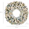 imageBest Choice Products 36in Large Flocked Artificial PreLit Fir Christmas Wreath Holiday Accent Decoration w 150 2in1 LED Lights 300 PVC Tips60in