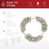 imageBest Choice Products 36in Large Flocked Artificial PreLit Fir Christmas Wreath Holiday Accent Decoration w 150 2in1 LED Lights 300 PVC Tips60in