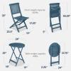 imageBest Choice Products 3Piece Acacia Wood Bistro Set Folding Patio Furniture for Backyard Balcony Deck w 2 Chairs Round Coffee Table Teak Finish  RubySlate Blue